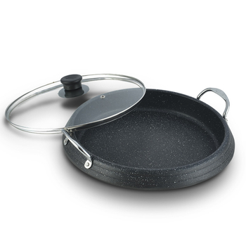 Placǎ rotundă antiaderentă, stil coreean, pentru plită cu inducție, utilizare în aer liber