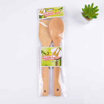 Set din lemn pentru tigăi antiaderente – spatulă pentru prăjit, lingură de orez și lingură de supă, bucătărie