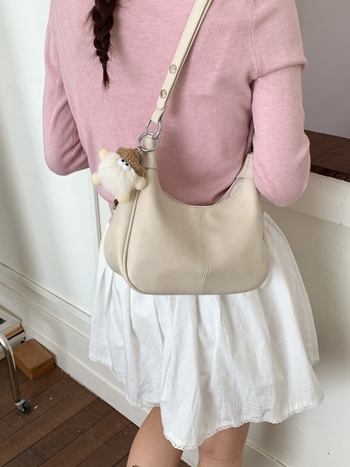 Teksturirana ženska torbica u jednoj boji, 2026. novi model, gradski stil, crossbody torba u obliku dumplinga
