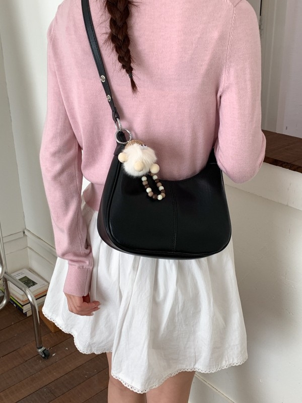 Teksturirana ženska torbica u jednoj boji, 2026. novi model, gradski stil, crossbody torba u obliku dumplinga