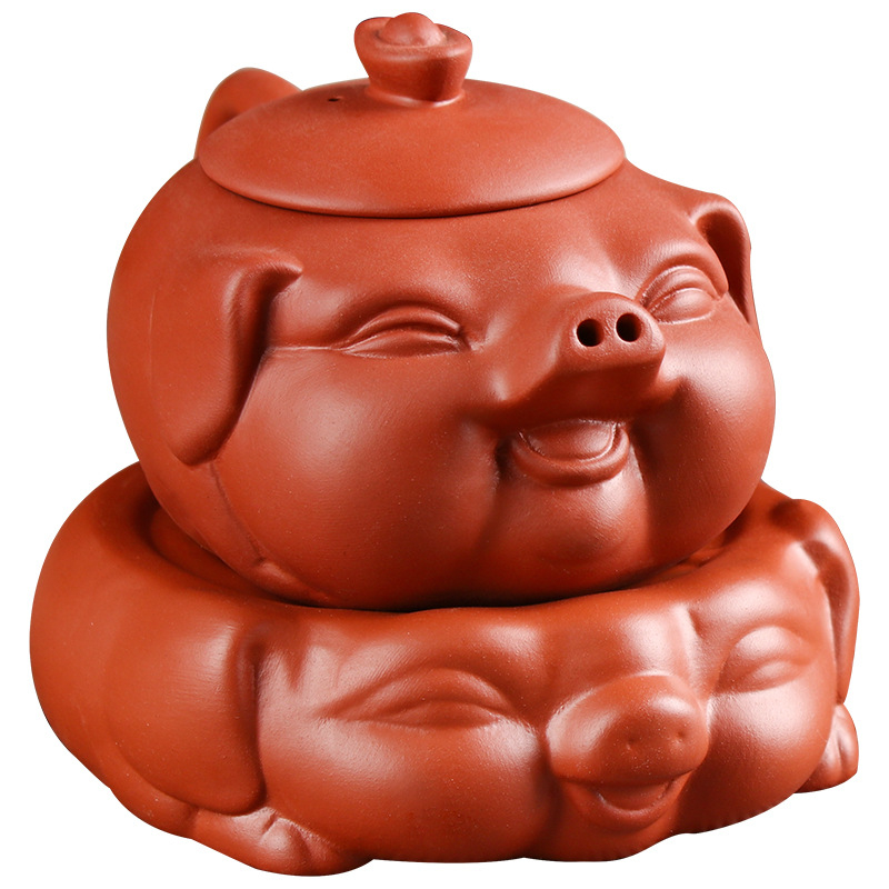 Set mini ceainic și cești din lut mov Yixing, cu farfurie pentru ceai, set Kung Fu de ceai