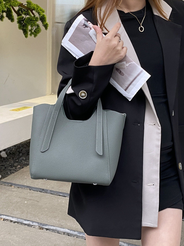 Ženska torbica od prave kože, prvi sloj teleće kože, stil košare za povrće, velika zapremina, crossbody torba