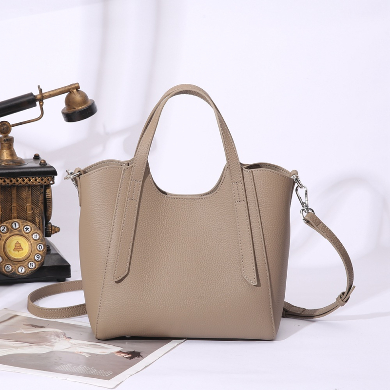 Ženska torbica od prave kože, prvi sloj teleće kože, stil košare za povrće, velika zapremina, crossbody torba