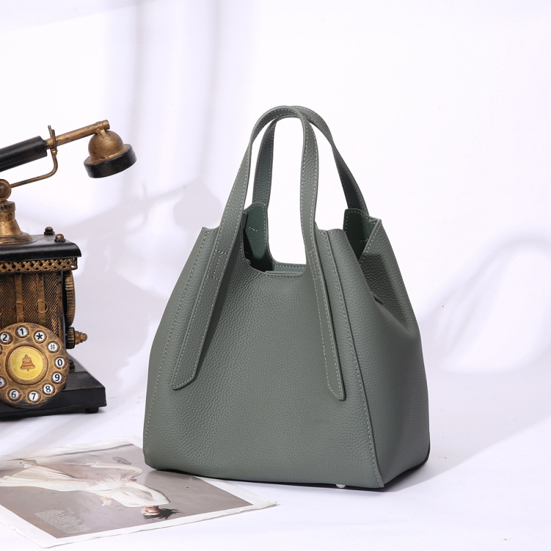 Ženska torbica od prave kože, prvi sloj teleće kože, stil košare za povrće, velika zapremina, crossbody torba