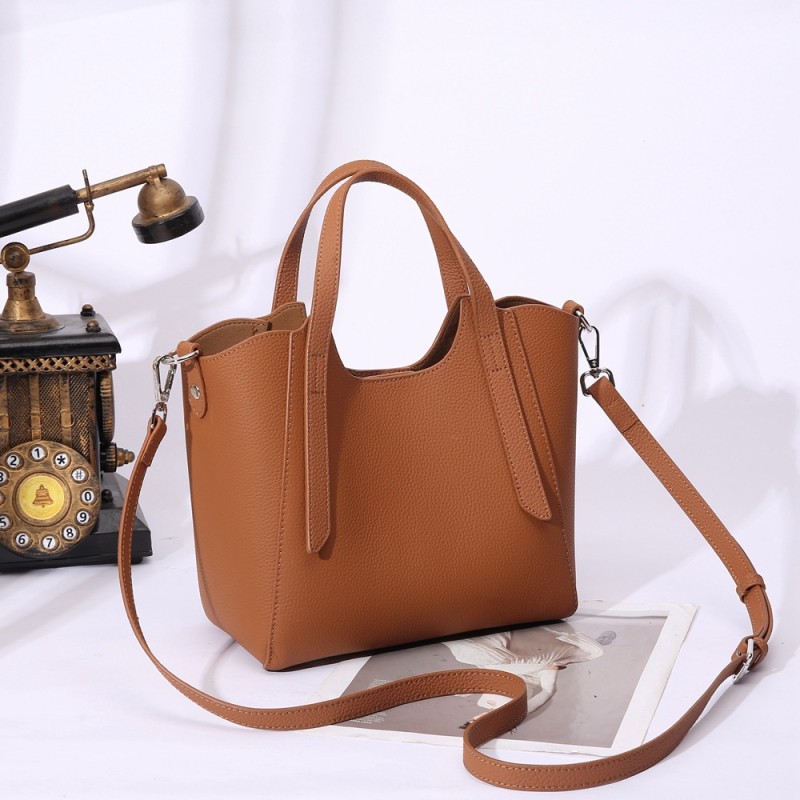 Ženska torbica od prave kože, prvi sloj teleće kože, stil košare za povrće, velika zapremina, crossbody torba