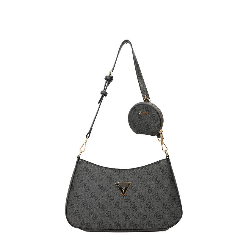 Ženska crossbody torbica u obliku polumjeseca, minimalistički dizajn, PU koža s reljefnim uzorkom, srednje veličine, unutarnja džep sa zatvaračem