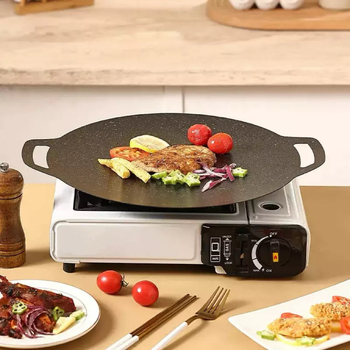 Gril exterior din fier forjat, stil Teppanyaki coreean, antiaderentă, compatibilă cu inducția, pentru uz casnic