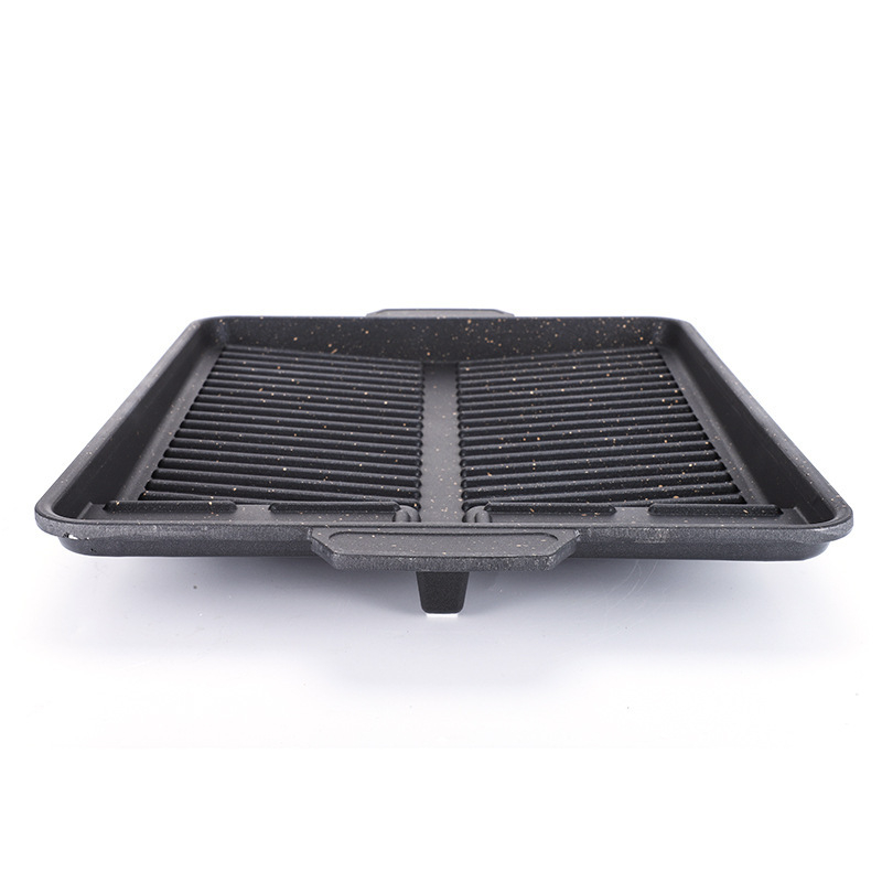 Tigaie electric pătrată pentru uz casnic, cu strat anti-fum, stil coreean de gătit.