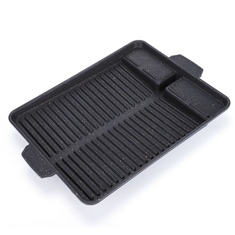 Tigaie electric pătrată pentru uz casnic, cu strat anti-fum, stil coreean de gătit.