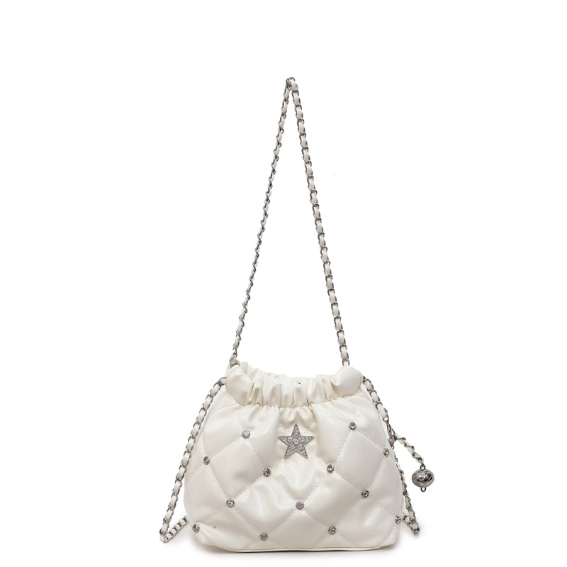 Ženska mala crossbody torbica s kviltirom i lancem, 2025 novi stil