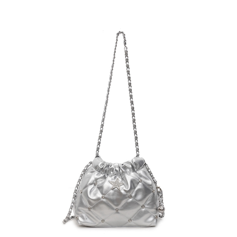 Ženska mala crossbody torbica s kviltirom i lancem, 2025 novi stil