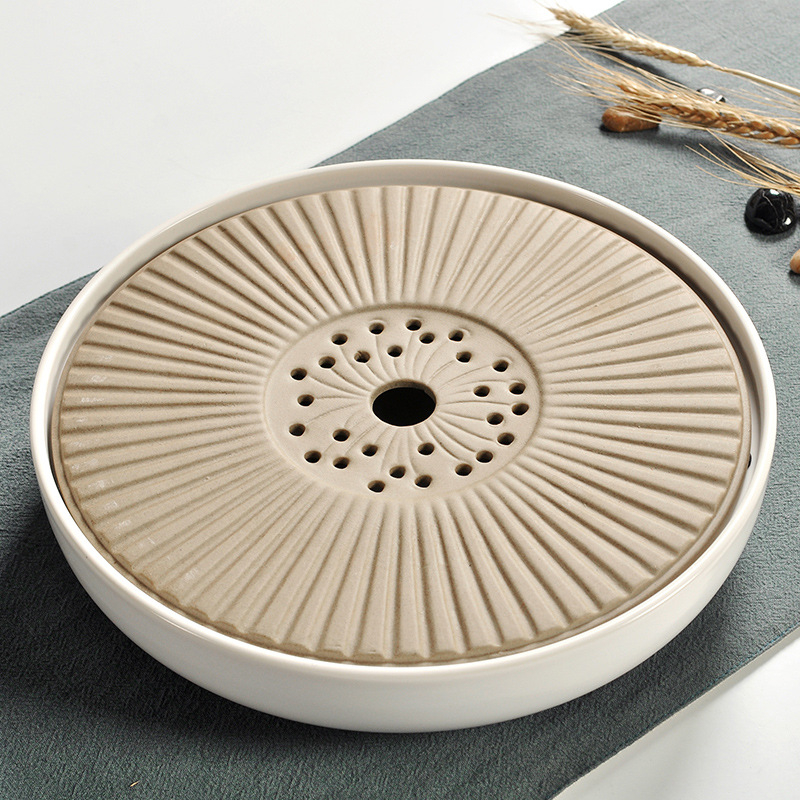 Tavă de ceai din ceramică integrală cu rezervor de apă, stil japonez, mare, cu masă mică de ceai, set Kung Fu pentru ceremonia ceaiului acasă