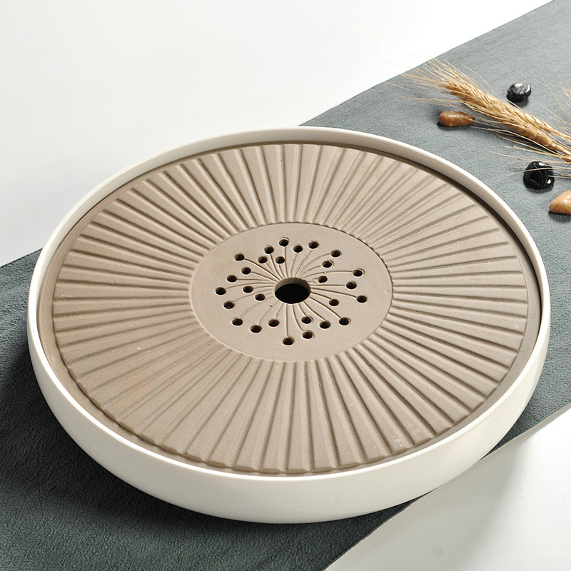 Tavă de ceai din ceramică integrală cu rezervor de apă, stil japonez, mare, cu masă mică de ceai, set Kung Fu pentru ceremonia ceaiului acasă