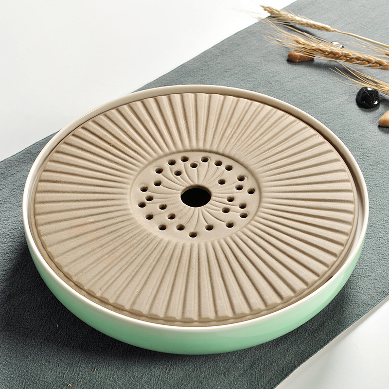 Tavă de ceai din ceramică integrală cu rezervor de apă, stil japonez, mare, cu masă mică de ceai, set Kung Fu pentru ceremonia ceaiului acasă