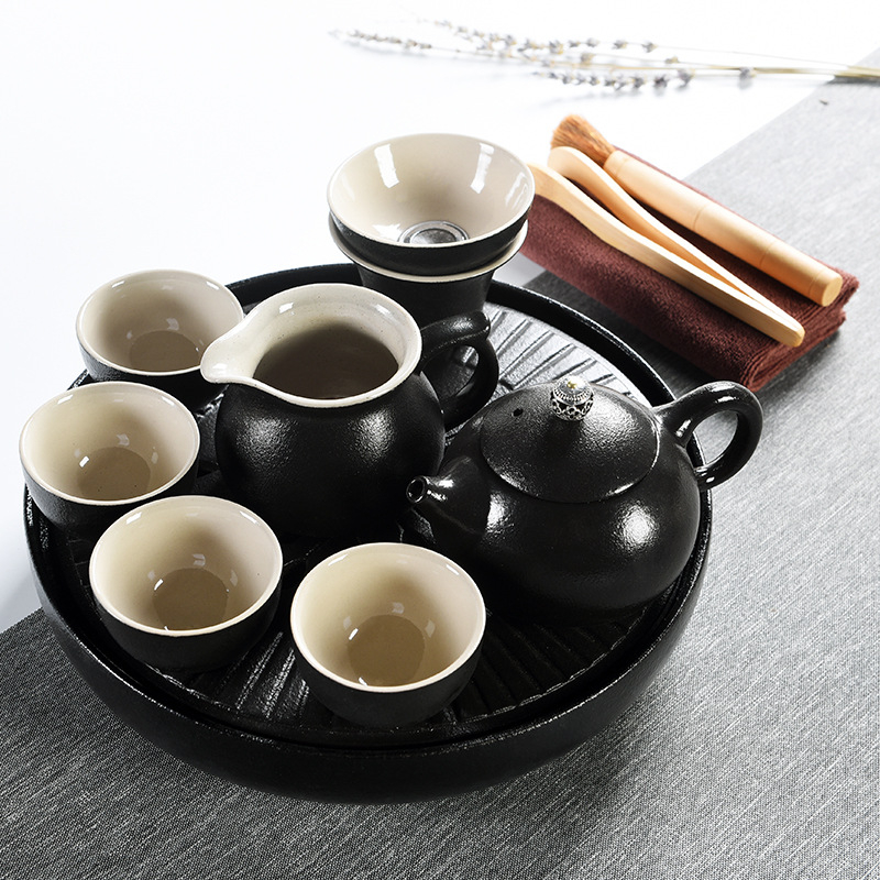 Tavă de ceai din ceramică integrală cu rezervor de apă, stil japonez, mare, cu masă mică de ceai, set Kung Fu pentru ceremonia ceaiului acasă