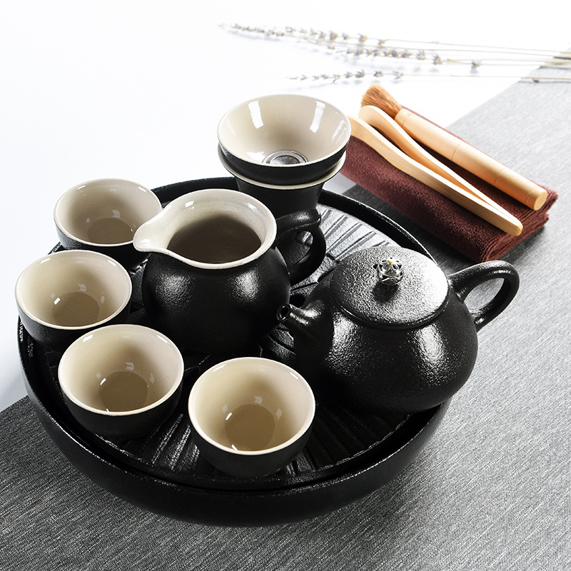 Tavă de ceai din ceramică integrală cu rezervor de apă, stil japonez, mare, cu masă mică de ceai, set Kung Fu pentru ceremonia ceaiului acasă