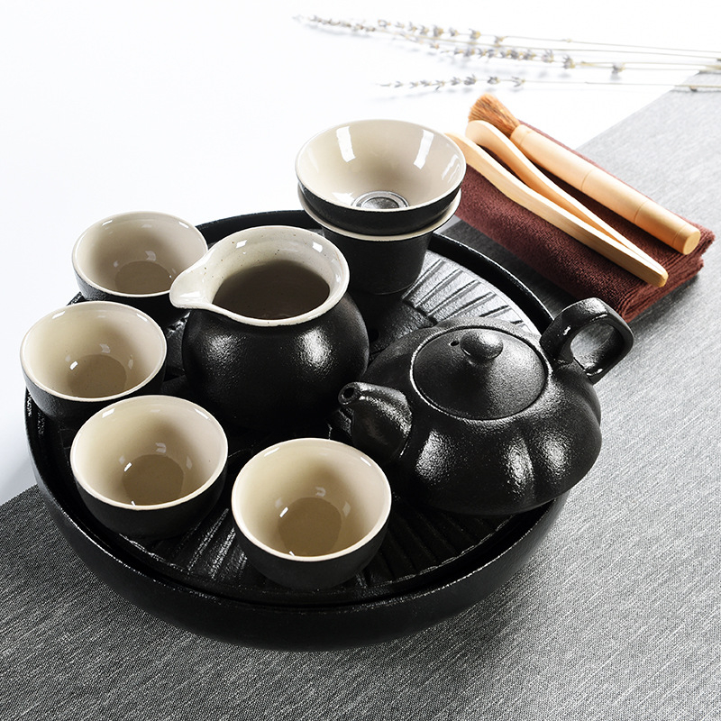 Tavă de ceai din ceramică integrală cu rezervor de apă, stil japonez, mare, cu masă mică de ceai, set Kung Fu pentru ceremonia ceaiului acasă