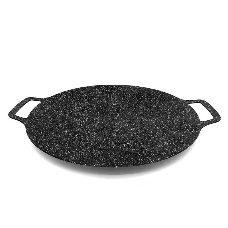 Tigaie rotundă grill pentru uz casnic, tigaie antiaderentă pentru burtă de porc, piatră Maifan, potrivită pentru plite cu inducție și gaz, ușor de curățat