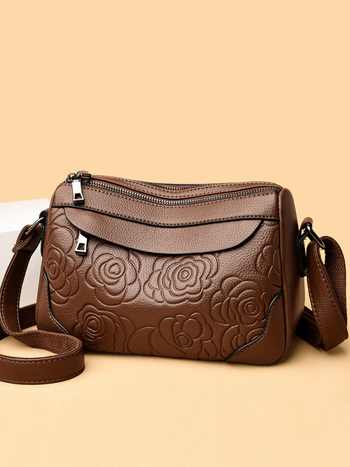 Ženska torba od reljefne mekane kože, moderna torba za rame s velikim kapacitetom, srednje veličine, crossbody dizajn