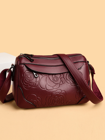 Ženska torba od reljefne mekane kože, moderna torba za rame s velikim kapacitetom, srednje veličine, crossbody dizajn