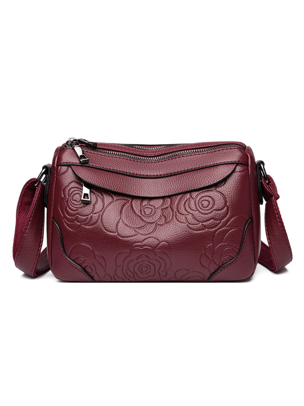 Ženska torba od reljefne mekane kože, moderna torba za rame s velikim kapacitetom, srednje veličine, crossbody dizajn