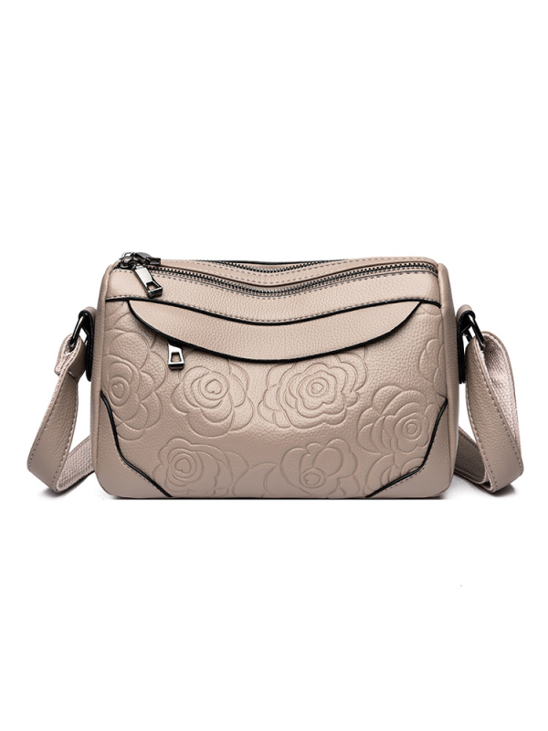 Ženska torba od reljefne mekane kože, moderna torba za rame s velikim kapacitetom, srednje veličine, crossbody dizajn