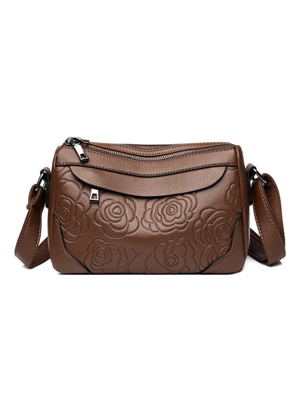 Ženska torba od reljefne mekane kože, moderna torba za rame s velikim kapacitetom, srednje veličine, crossbody dizajn