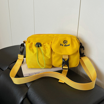 Ženska crossbody torba u stilu radne odjeće, mala kvadratna platnena torba s višestrukim džepovima, za svakodnevnu upotrebu, jesen 2025.