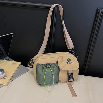 Ženska crossbody torba u stilu radne odjeće, mala kvadratna platnena torba s višestrukim džepovima, za svakodnevnu upotrebu, jesen 2025.