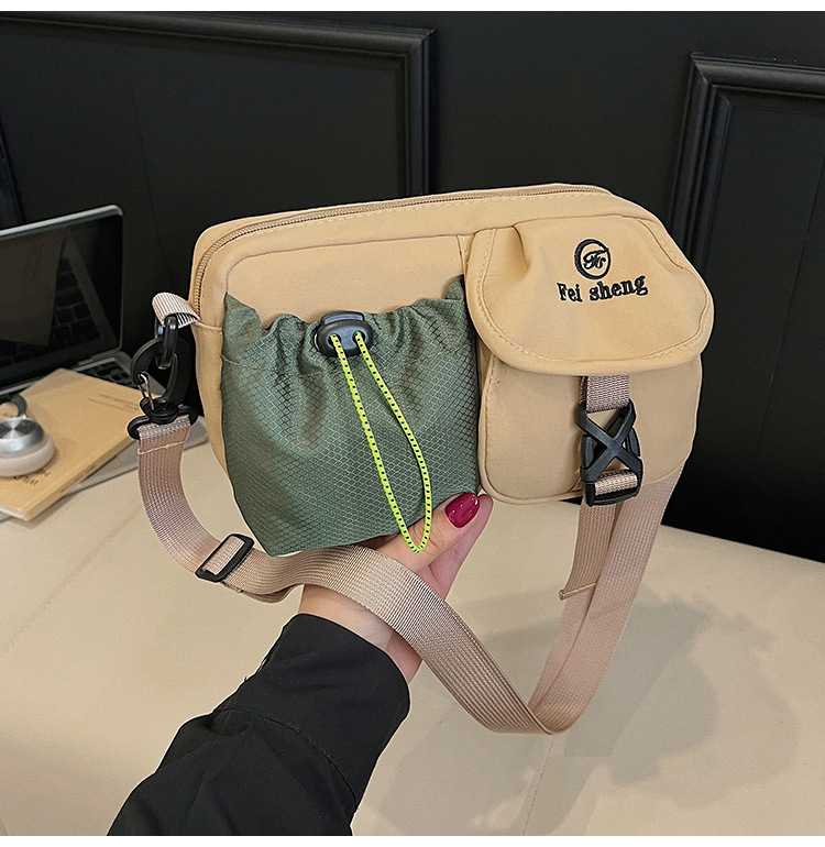 Ženska crossbody torba u stilu radne odjeće, mala kvadratna platnena torba s višestrukim džepovima, za svakodnevnu upotrebu, jesen 2025.
