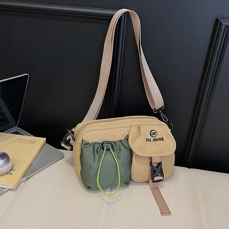 Ženska crossbody torba u stilu radne odjeće, mala kvadratna platnena torba s višestrukim džepovima, za svakodnevnu upotrebu, jesen 2025.