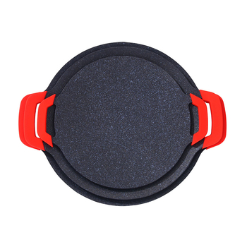 Tigaie grill din aliaj de aluminiu pentru plită cu inducție, tigaie BBQ coreeană, tigaie teppanyaki portabilă pentru camping