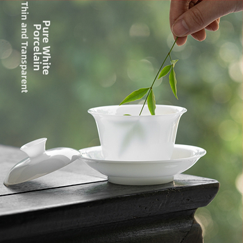 Vysokokvalitný set na čaj Kung Fu z bieleho porcelánu pre domáce i kancelárske použitie – vhodný obchodný dar