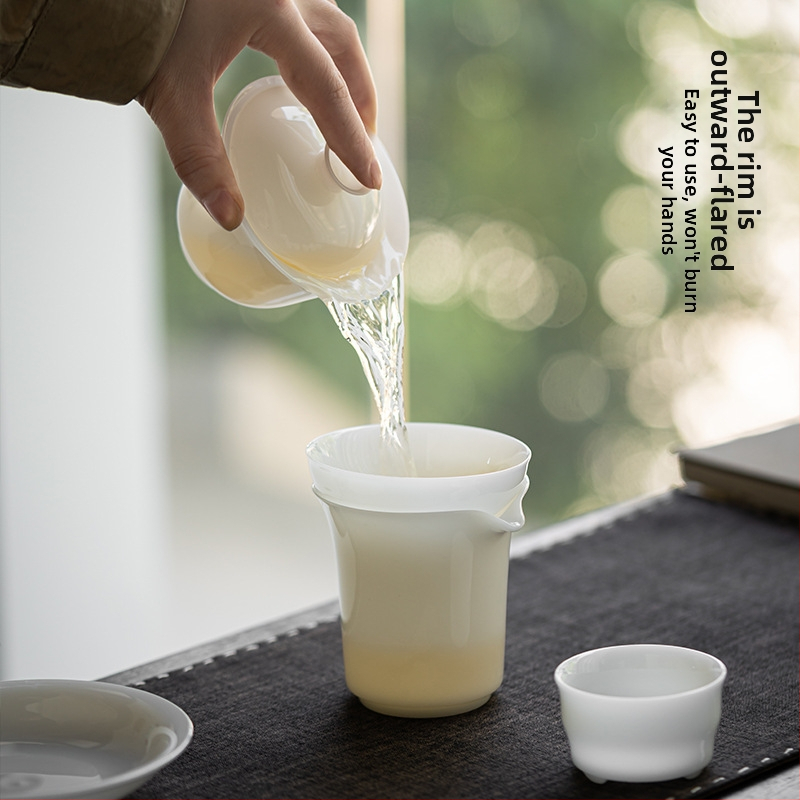 Vysokokvalitný set na čaj Kung Fu z bieleho porcelánu pre domáce i kancelárske použitie – vhodný obchodný dar