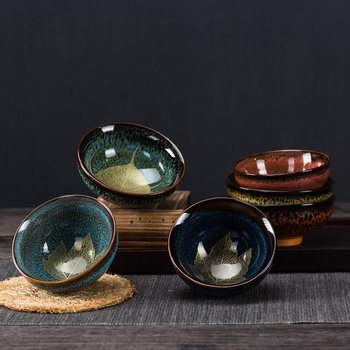 Căniță de ceai în formă de frunză, Jianzhan, ceramică, design frunză de arțar, ceașcă individuală, vas de degustare, cadou de afaceri