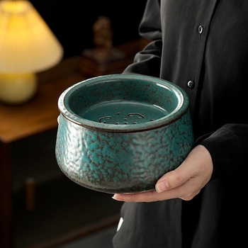 Vas ceramic pentru spălarea ceaiului, cu capac, uz casnic; accesorii pentru ceremonia ceaiului, bazin de apă