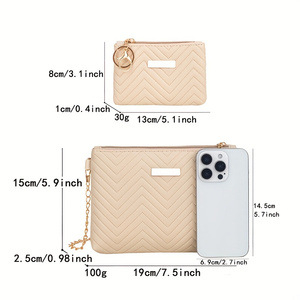 Set od dvije ženske torbe s valovitim uzorkom, jednobojna, reljefna tekstura, crossbody torba