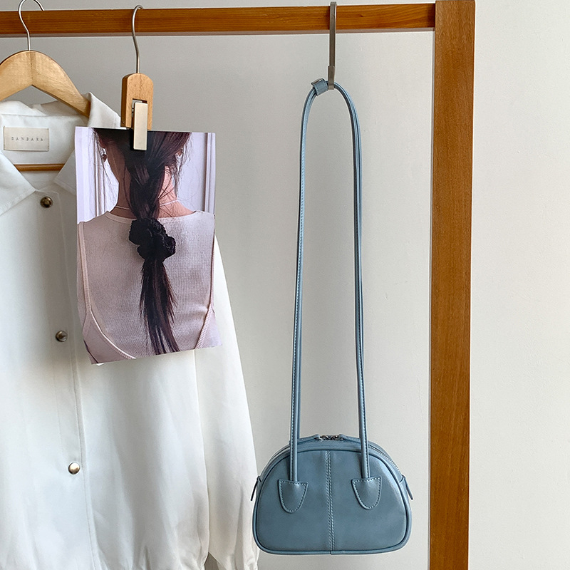 2025 korejskog stila bombon boje, ležerna minimalistička ženska crossbody torba u obliku bowling torbe