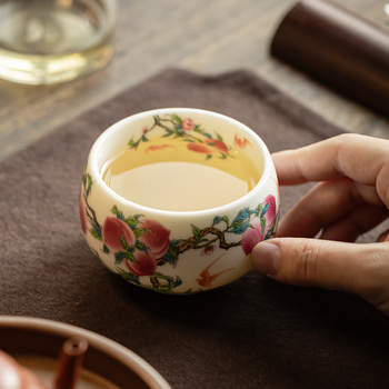 ceașcă de ceai din porțelan alb, uz personal, stil Luohan, vas ceramic pentru degustarea ceaiului