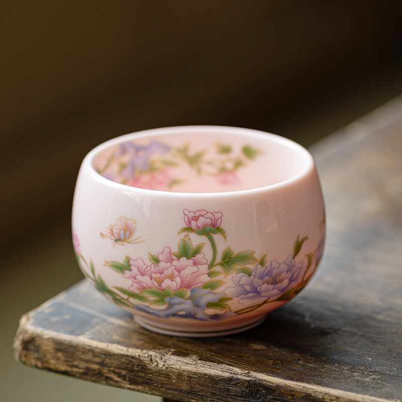 ceașcă de ceai din porțelan alb, uz personal, stil Luohan, vas ceramic pentru degustarea ceaiului
