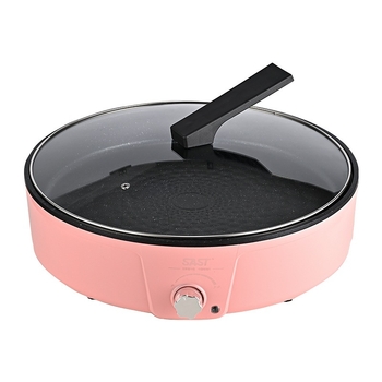 Tigaie electrică all-in-one pentru casă – grătar și prăjit în același timp, corp din metal, putere 1501 W și mai mare, capacitate sub 1 L, adâncime a vasului interior 10 cm, potrivit pentru 3–4 persoane, controlul temperaturii