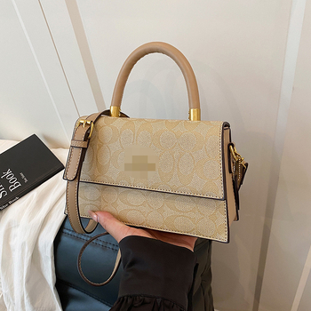 Ženska srednje veličine kvadratna crossbody torba, retro stil, s jednim remenom, pretinci za telefon i dokumente