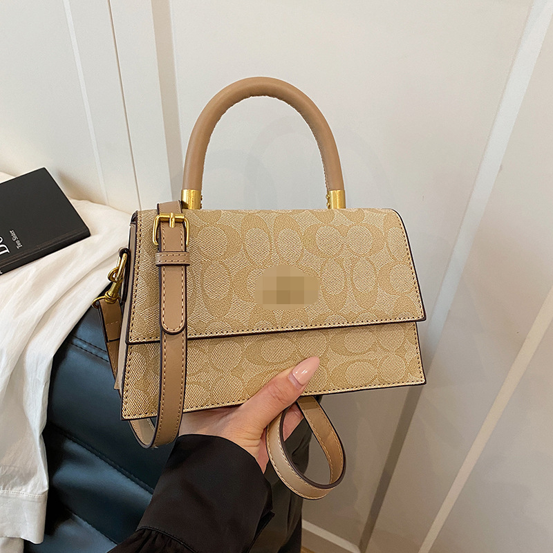 Ženska srednje veličine kvadratna crossbody torba, retro stil, s jednim remenom, pretinci za telefon i dokumente
