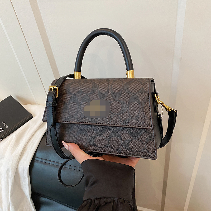 Ženska srednje veličine kvadratna crossbody torba, retro stil, s jednim remenom, pretinci za telefon i dokumente