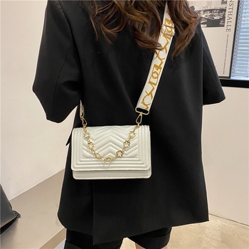 Ženska PU crossbody torbica s izšivenim uzorkom, Chanel stil, proljeće-ljeto moda, mala kvadratna torba