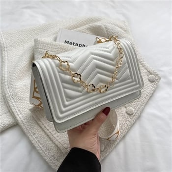 Ženska PU crossbody torbica s izšivenim uzorkom, Chanel stil, proljeće-ljeto moda, mala kvadratna torba