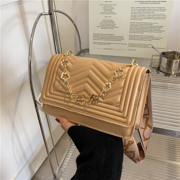 Ženska PU crossbody torbica s izšivenim uzorkom, Chanel stil, proljeće-ljeto moda, mala kvadratna torba