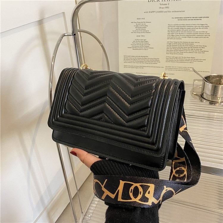 Ženska PU crossbody torbica s izšivenim uzorkom, Chanel stil, proljeće-ljeto moda, mala kvadratna torba