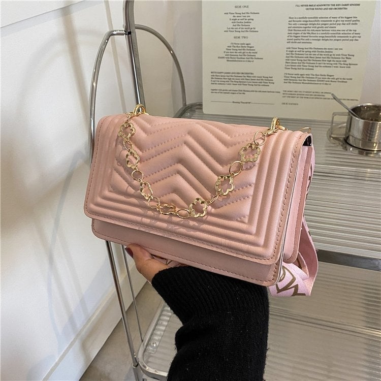 Ženska PU crossbody torbica s izšivenim uzorkom, Chanel stil, proljeće-ljeto moda, mala kvadratna torba