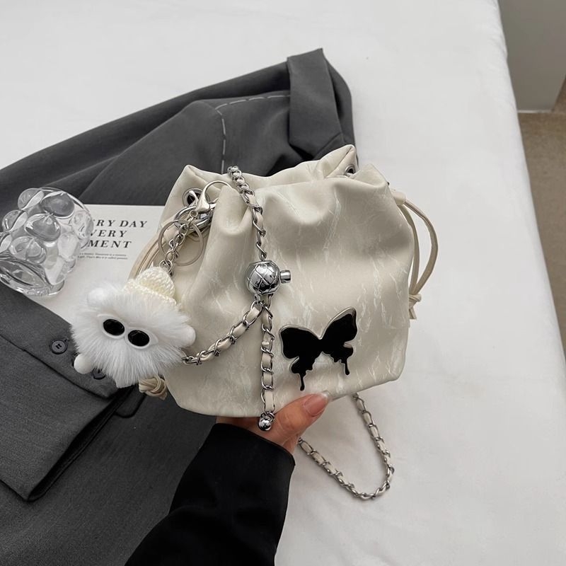 Ženska mini torbica s lancem, 2024 proljeće-ljeto, nišni dizajn, crossbody torba tip košare sa šnonom